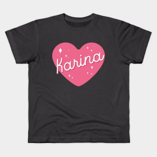 AESPA Karina name heart MY text typography | Morcaworks Kids T-Shirt